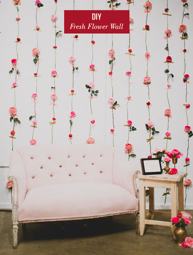 DIY fresh flower backdrop