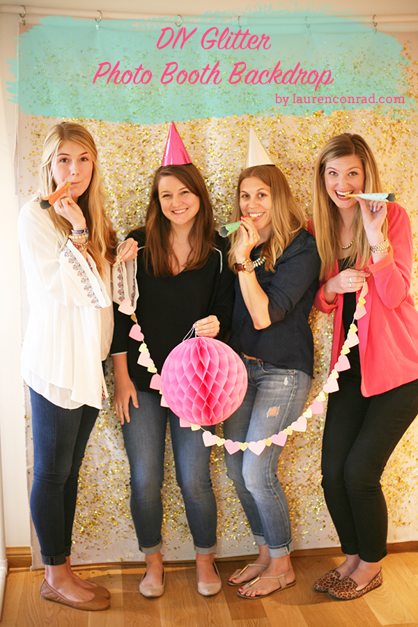 DIY glitter photo booth backdrop