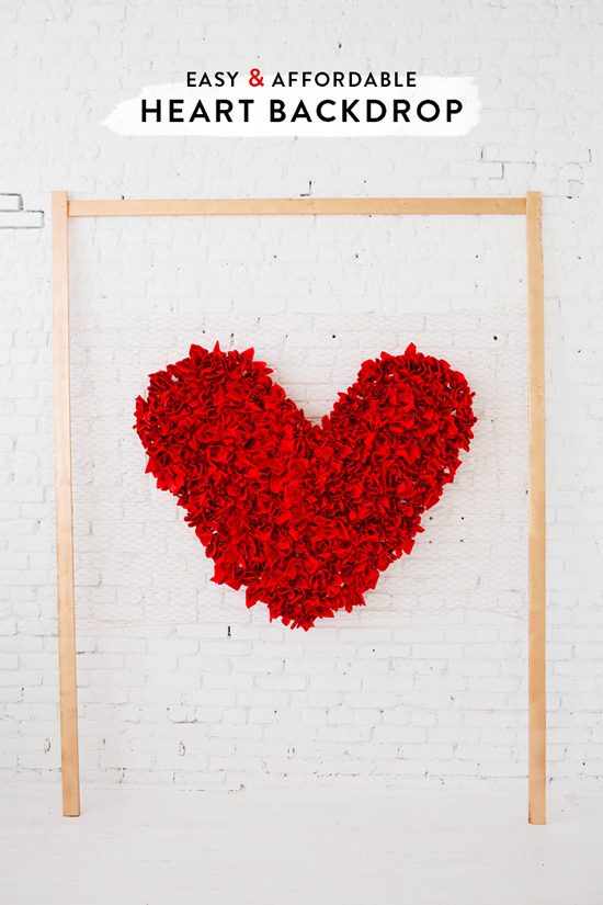 DIY giant heart backdrop