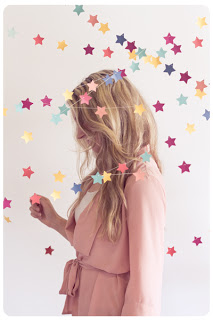 DIY star garlands backdrop