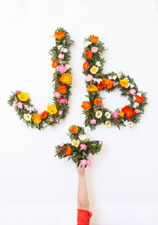 Flower typography photo booth backdrop