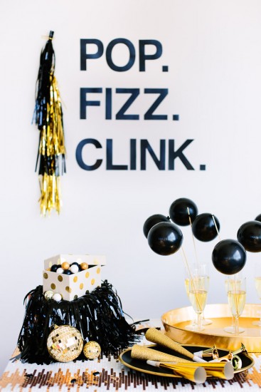 Giant letters backdrop for New Year's Eve party