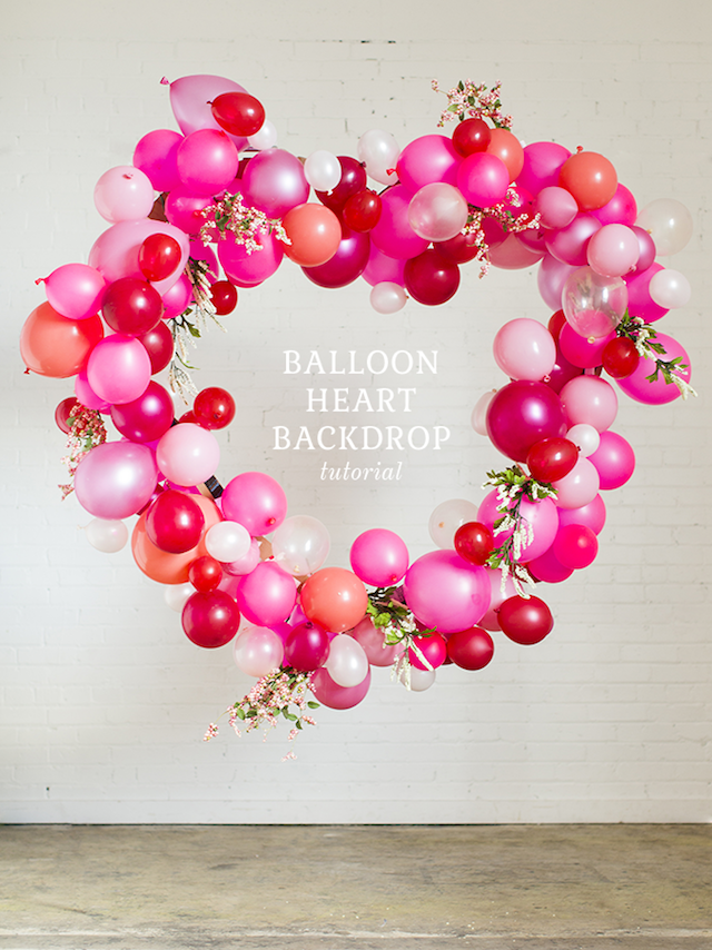 Balloon heart Valentine's Day photo booth backdrop