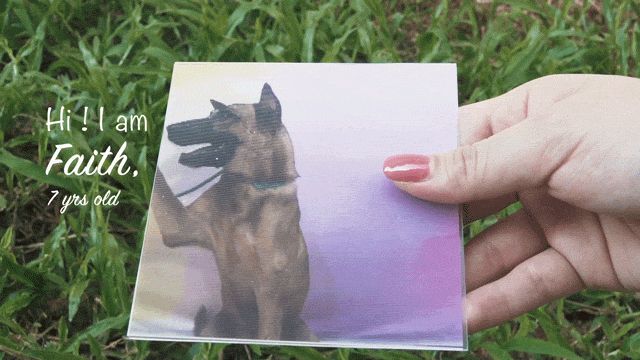 Holographic print of Faith