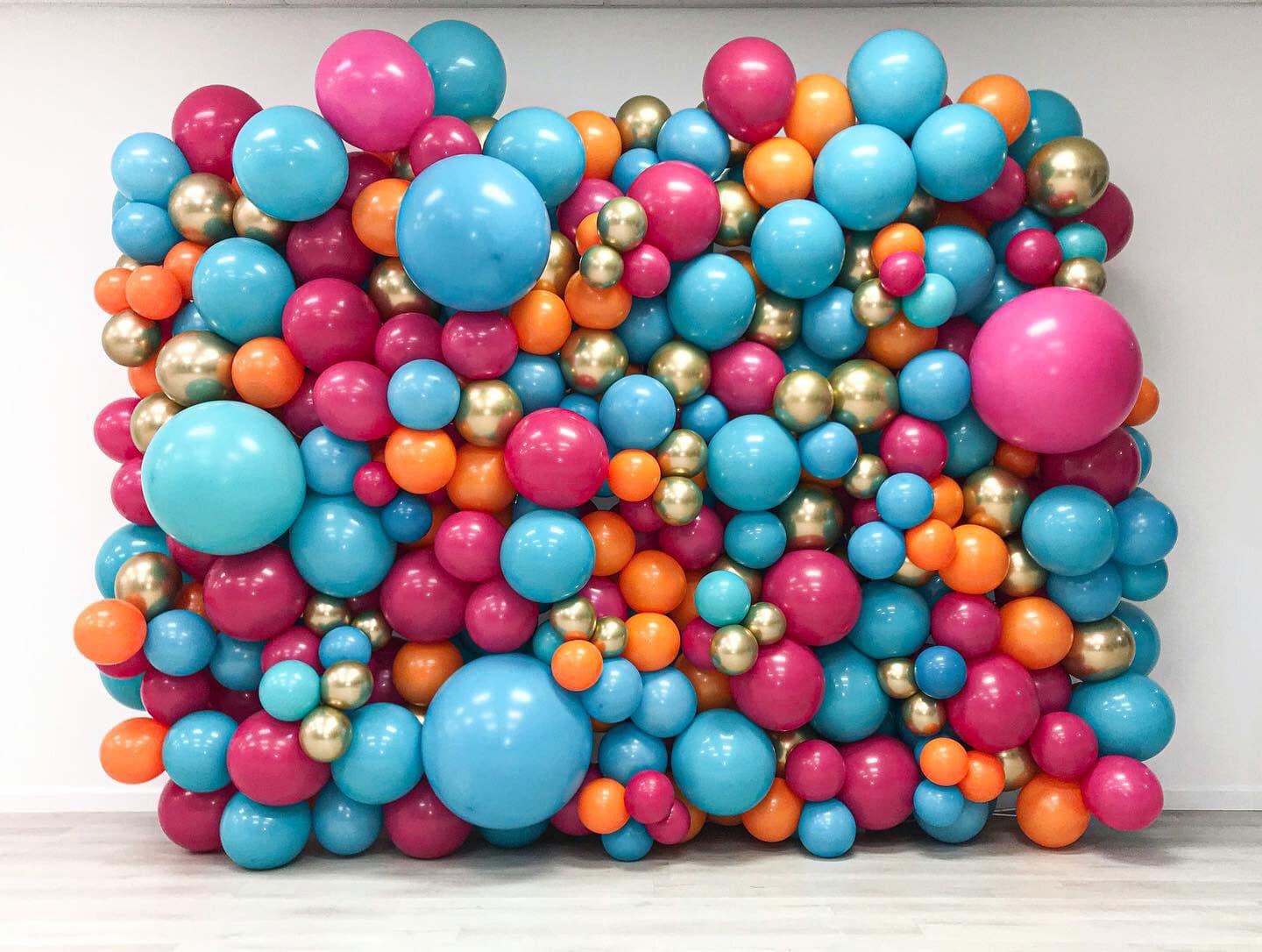 Wall of Balloons display art piece decoration for event photoshoot wedding corporate photobooth minimalist