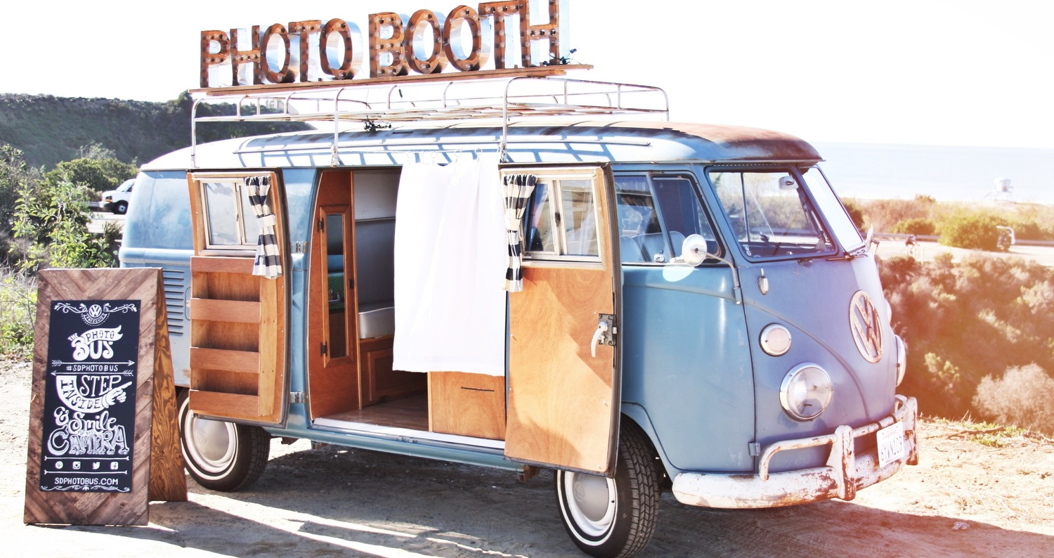 VW Volkswagen customized rented for wedding theme corporate outdoors event photoshoot for photobooth designed homemade retro DIY