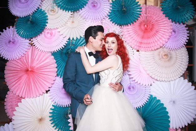 Parasol decorated backdrop background for couples wedding event corporate photoshoot photobooth scenic decorative art piece DIY homemade affordable